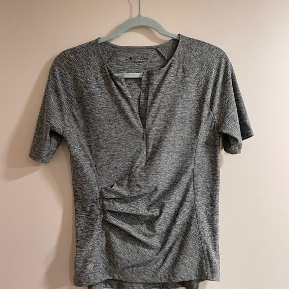 Athleta Gray Pacifica Wrap Top Size SP - Picture 2 of 6